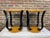 Pair of vintage Art Deco inspired dual tiered side tables with circular top and base showing a blonde ash or olive burl...