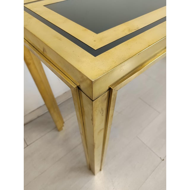 Black Gold-Plated Brass Console Table by Liwans, 1970s For Sale - Image 8 of 18