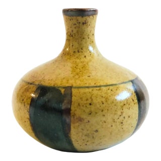 Striped Pottery Bud Vase For Sale