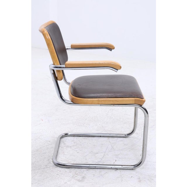 Bauhaus S64 Cantilever Leather Chair by Marcel Breuer for Thonet For Sale - Image 6 of 15