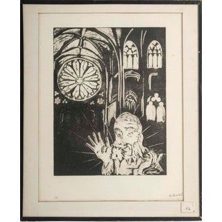 Ev Bouteil, Church Interior, Lithograph For Sale