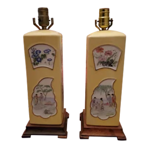 Mid-Century Hollywood Chinese Lamps - a Pair