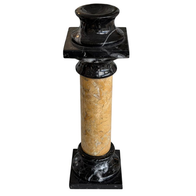 19th Century Antique 19th C Grand Tour Cornish Marble Serpentine Orb Stand Column For Sale - Image 5 of 8