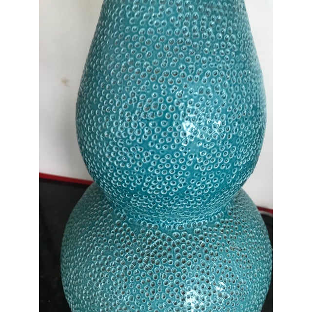 2020s The Natural Light Company Aqua Dimpled Glaze Ceramic Base Table Light #5685 For Sale - Image 5 of 10