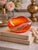 Orange Art Glass Ashtray / Hand blown art decor bowl Hurricane Eye Design Swirling Design Ground Pontil For your...