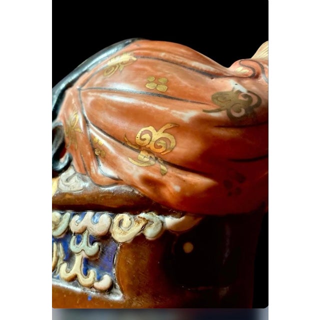 Vintage Chinese Porcelain Figural Pillow, Hand-Painted Boy, 1978 For Sale - Image 14 of 16
