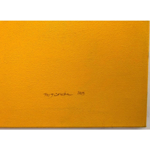Sunshine Again, Horizontal Yellow Abstract Landscape Painting, Oil on Canvas. 2015 For Sale - Image 4 of 6