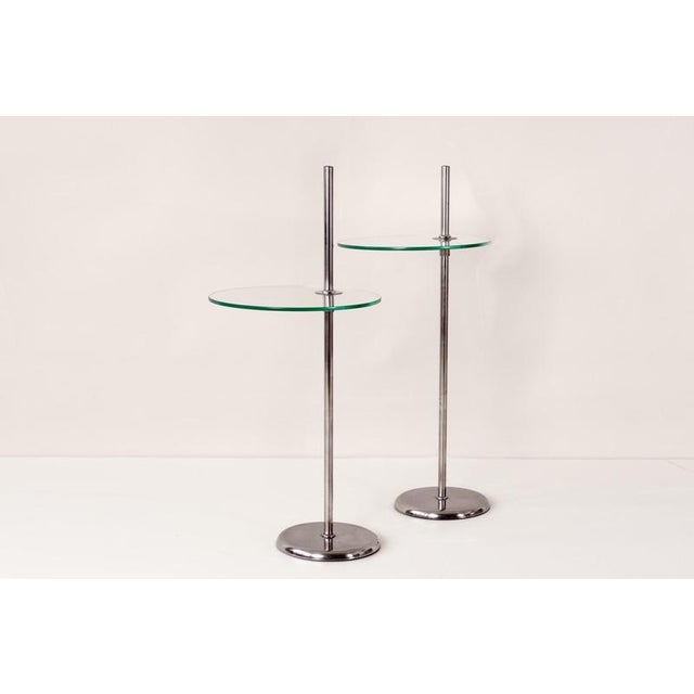Metal Vintage German Height Adjustable Side Tables, 1935, Set of 2 For Sale - Image 7 of 7