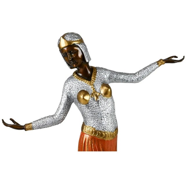 Early 20th Century Art Deco Style Bronze Dancing Lady Sculpture For Sale - Image 5 of 7