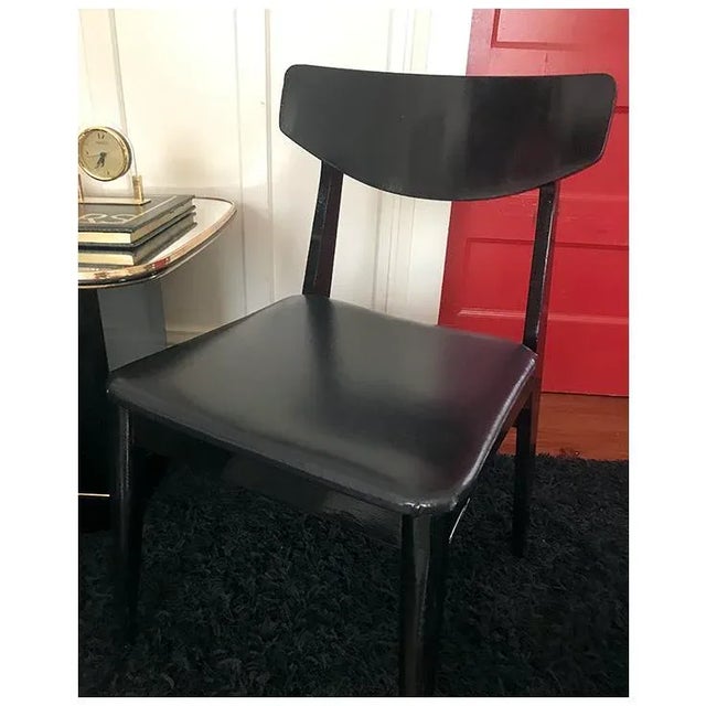1960s Vintage Black Lacquered Danish Modern Chair For Sale - Image 4 of 11