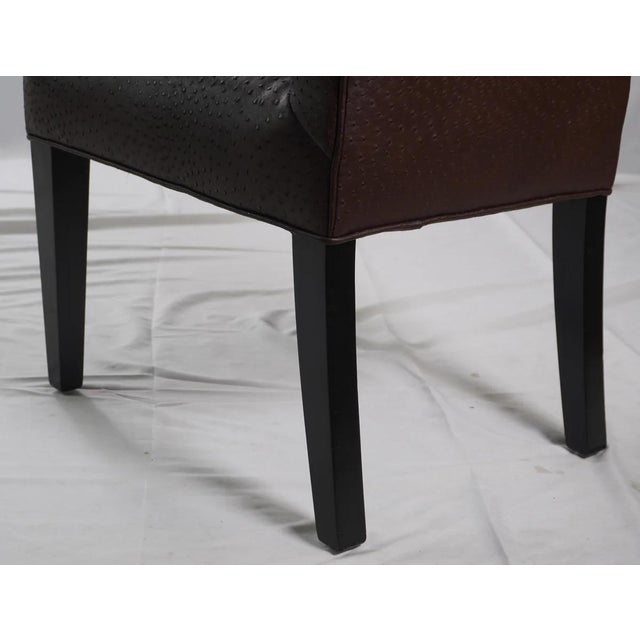 Mid-Century Modern Heiberg Cummings Design Chairs with Ostrich Embossed Leather- Set of 2 For Sale - Image 3 of 12