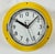 Metal Vintage Yellow Ships Wall Clock from Citizen, 1970s For Sale - Image 7 of 18