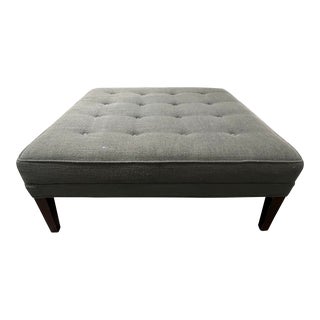 Custom Large Tufted Square Ottoman For Sale