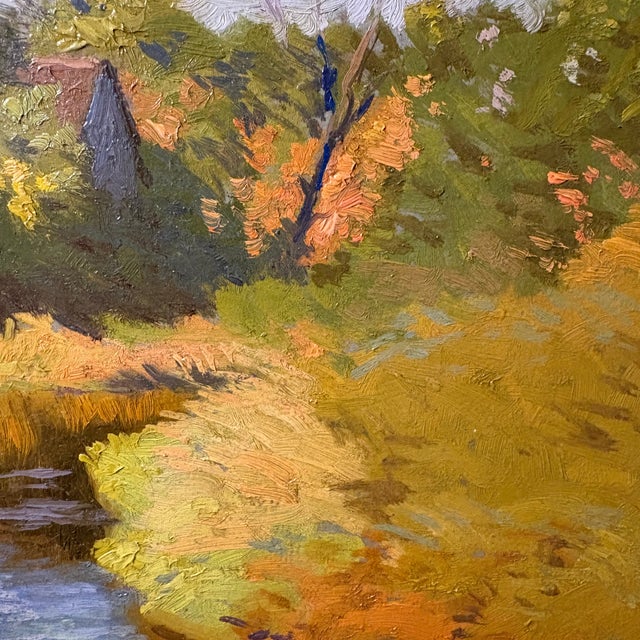 Impressionist Early 20th Century Charles H. Richert Impressionist New England River Landscape Oil Painting, Framed For Sale - Image 3 of 5