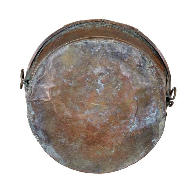 Antique Embossed Cooking Pot in Brass and Copper For Sale - Image 5 of 9
