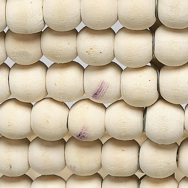 Jamie Young Tsunami Wood Beaded Semi Flush Mount For Sale - Image 4 of 6