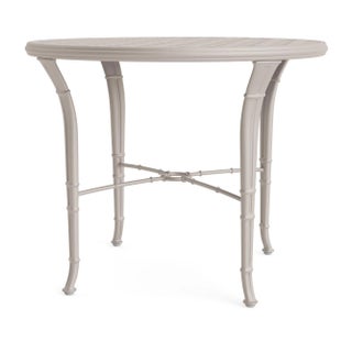 Brown Jordan Calcutta 36" Round Cast Bistro Umbrella Table, Dove frame For Sale