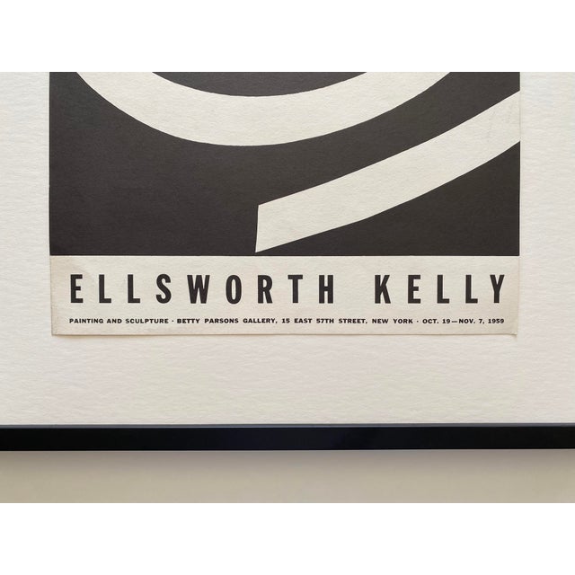 Ellsworth Kelly Vintage 1959 Mid Century Modernist Lithograph Print " Running White " Framed Minimalist Exhibition Poster For Sale - Image 11 of 18