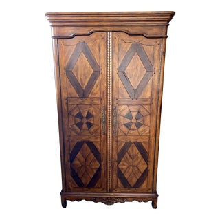 Vintage Illuminated Armoire Style Bar Cabinet For Sale