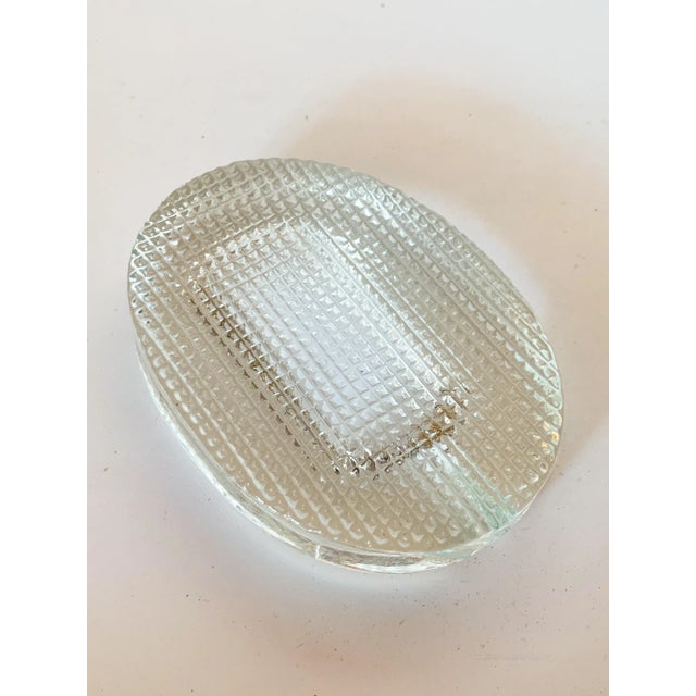 Transparent 1960s Textured Italian Glass Ashtray Catchall For Sale - Image 8 of 10