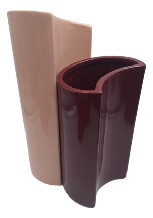 V-Bol Vases in Glazed Clay by Zaven for Zanotta, 1990s, Set of 2