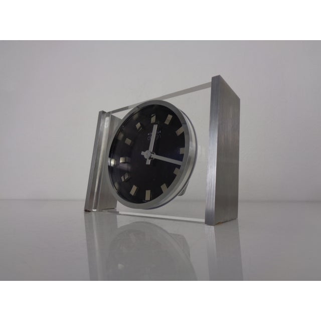 Table Clock in Acrylic Glass and Brushed Aluminum from Kienzle International, Germany, 1960s For Sale - Image 15 of 15