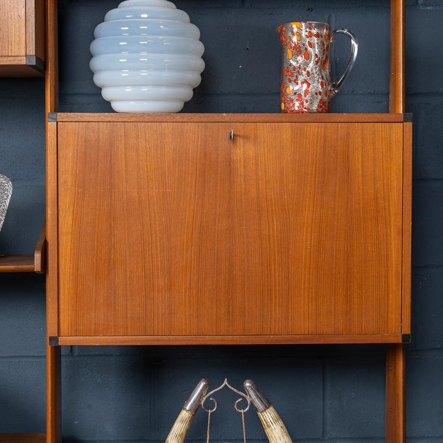 Vintage 20th Century Italian Modular Teak Wall Cabinet, 1960s For Sale - Image 14 of 18