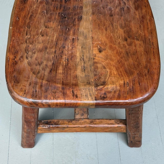 Pair of Vintage Hand-Carved Modernist/Brutalist Ladder-Back Chairs For Sale - Image 9 of 12