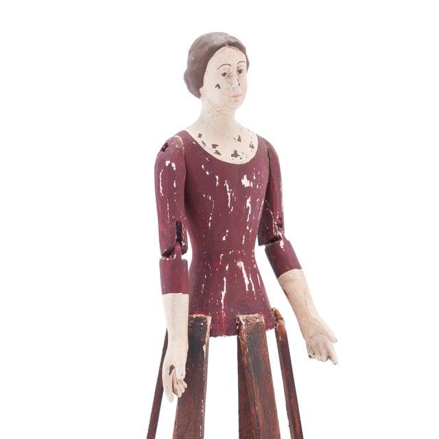 French Folk Art / Santos Cage Doll With Articulated Arms, 1800-25 For Sale - Image 11 of 12
