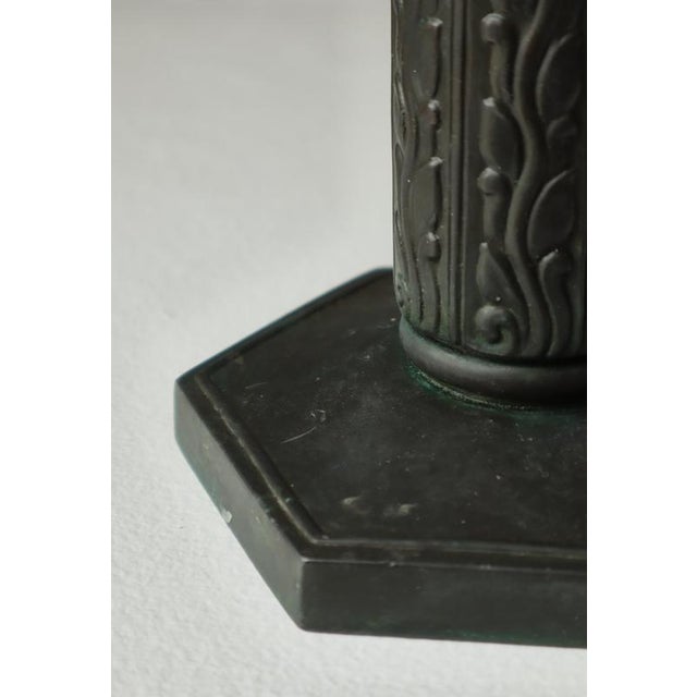 Art Deco Candlesticks in Patinated Disko Metal from Just Andersen, Denmark, 1930s, Set of 2 For Sale - Image 11 of 14