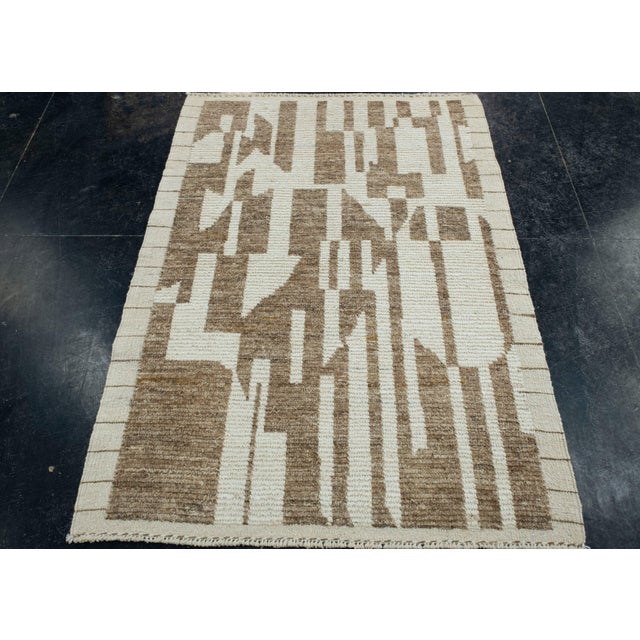 Turkish Modern Handmade Rug 3'7" x 5'2" #17457 Explore a curated collection of hallway runners, wool rugs, and handmade...