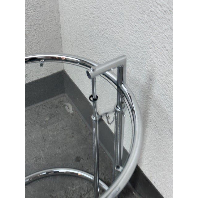 Alivar Eileen Grey Style Chrome + Glass Side Table For Sale - Image 10 of 12