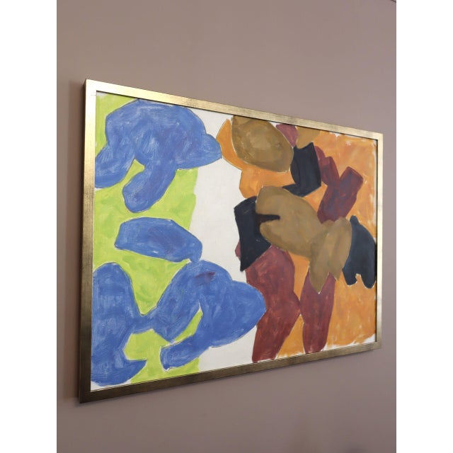 1965 Mid-Century Modern 'Forms in Motion' Vintage Abstract Oil Painting by Swedish Artist Ture Fabiansson (1910-1994), Framed For Sale - Image 4 of 12