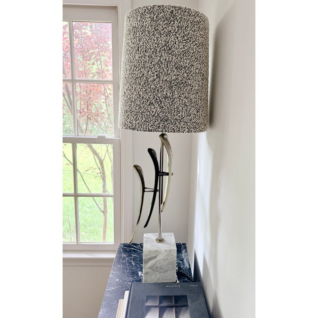1960s Laurel Lamp Company Sculptural Table Lamp With Custom Bisson Bruneel Shade For Sale In New York - Image 6 of 15