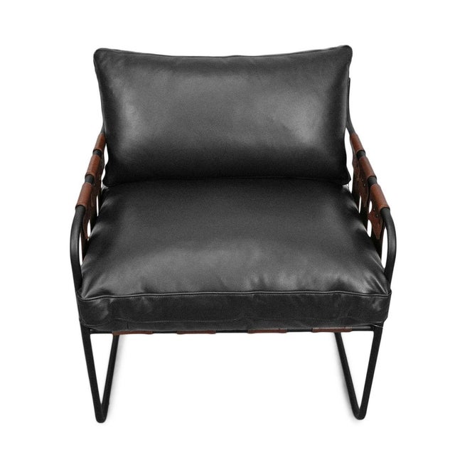 2020s Leather Strap Easy Chair For Sale - Image 5 of 9