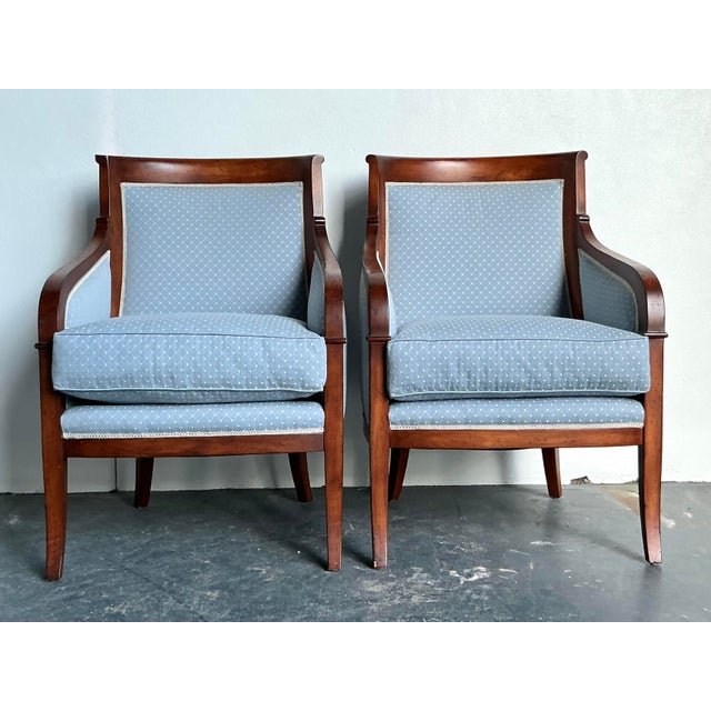 Vintage Regency Empire Frame Lounge Chairs - A Pair For Sale - Image 4 of 12