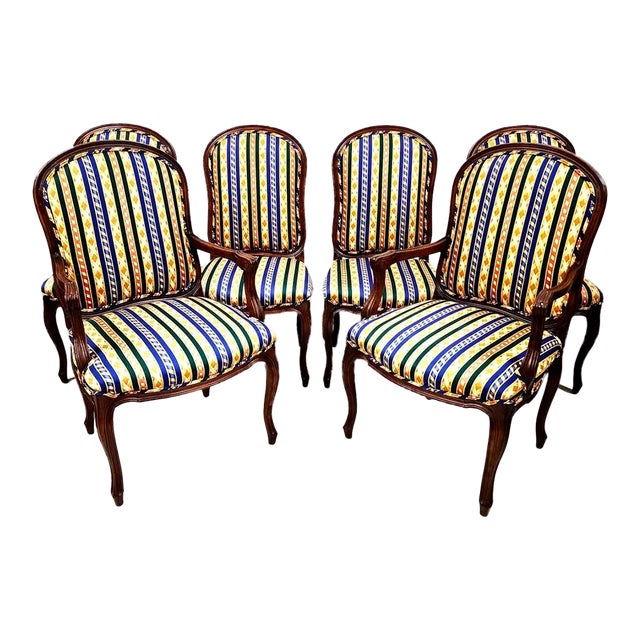 French Provincial Dining Chairs Vintage Set of 6 For Sale
