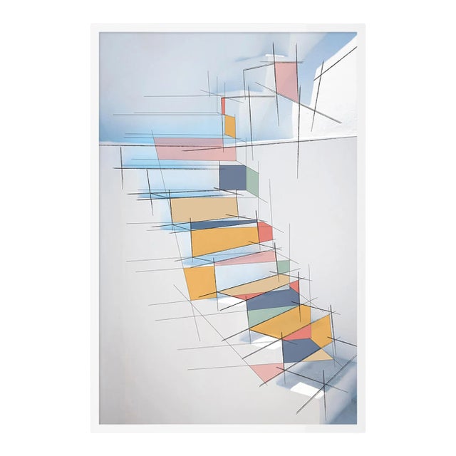 Mango Stairs by Coup d'Esprit, Art Print in White Frame, Large For Sale