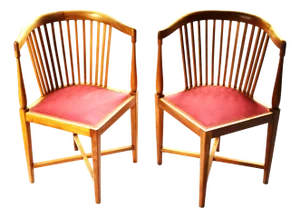 Art Nouveau Corner Chairs by J. M.olbrich / M. Niedermoser, Vienna, Austria, 1902, Set of 2
