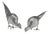 20th Century Italian Silver Pheasant Statues, 1920s, Set of 2 For Sale