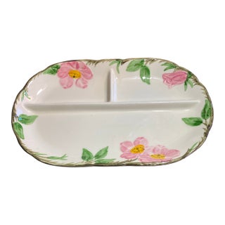 1980s Franciscan Desert Rose 3 Part Relish Platter For Sale