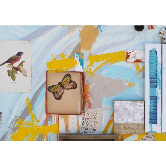 2010s Contemporary Abstract Mixed-Media Assemblage with Mirror on Monumental Canvas by Michael Pauker, Framed For Sale - Image 5 of 12