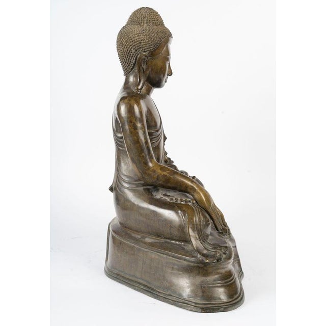 Gold Late 19th Century Bronze Seated Buddha, Burma For Sale - Image 8 of 9