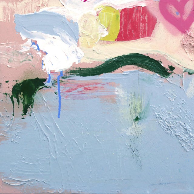 Textile My Lucky Rainbow - Original Graffiti Heart Abstract Mixed Media Painting For Sale - Image 7 of 9