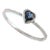 18k Solid Gold Blue Sapphire Heart Promise Ring Size 7 ( All Sizes Available ) For Sale