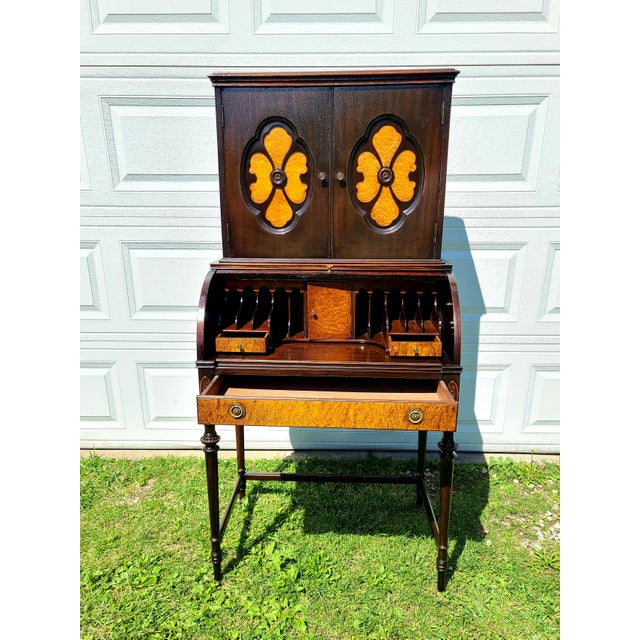 Maddox Ornate Ladies Secretary Desk With Hutch 1900s ...