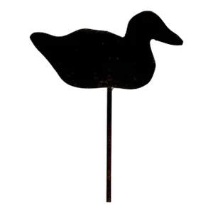 Vintage Hand Made Duck Cardboard Cutout Decoy Sign on Metal Bar