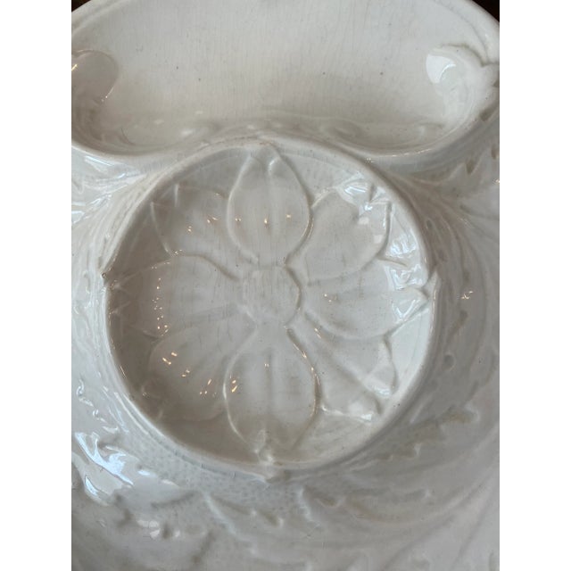 Antique Gien France white artichoke plate. 9"D x 3/4"H