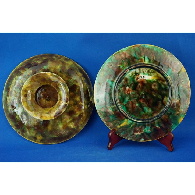 Antique Ceramic Plate and Stand from George Jones Factory, 1800s, Set of 2 For Sale - Image 15 of 18
