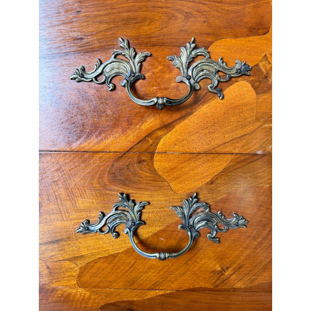 Vintage Hollywood Regency Style - Burlwood Lowboy Chest of Drawers For Sale - Image 9 of 12